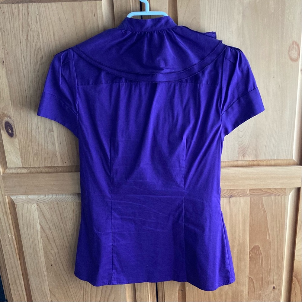 BcbgMaxAzaria Purple Ruffle Blouse - Picture 3 of 4